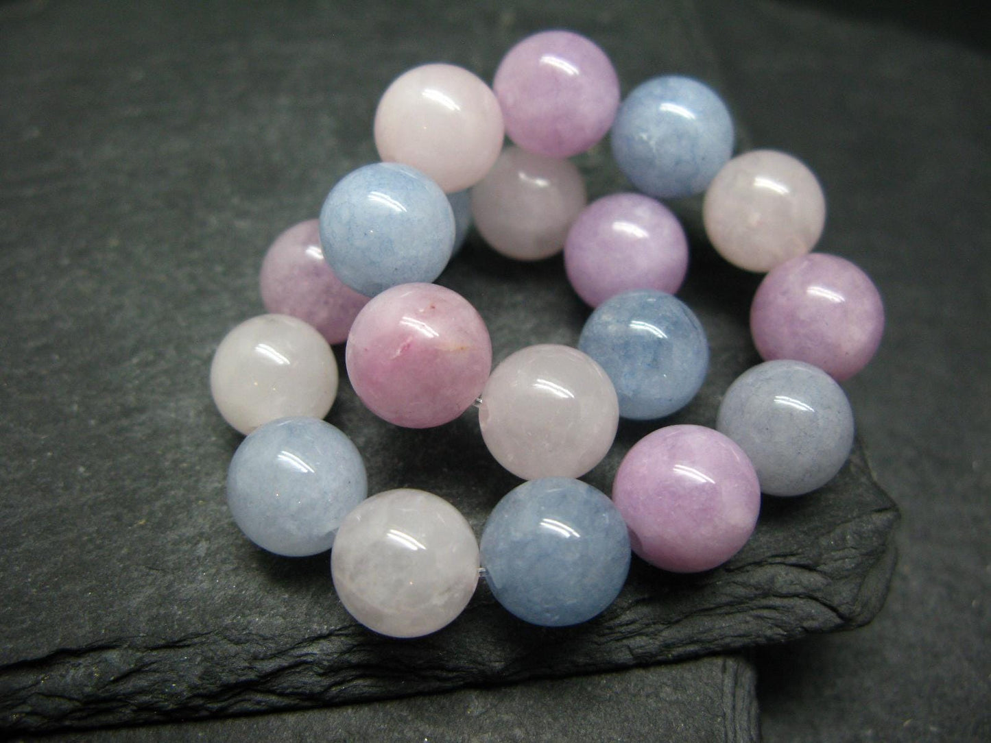Lavender Chalcedony Genuine Bracelet ~ 7 Inches ~ 10mm Round Beads