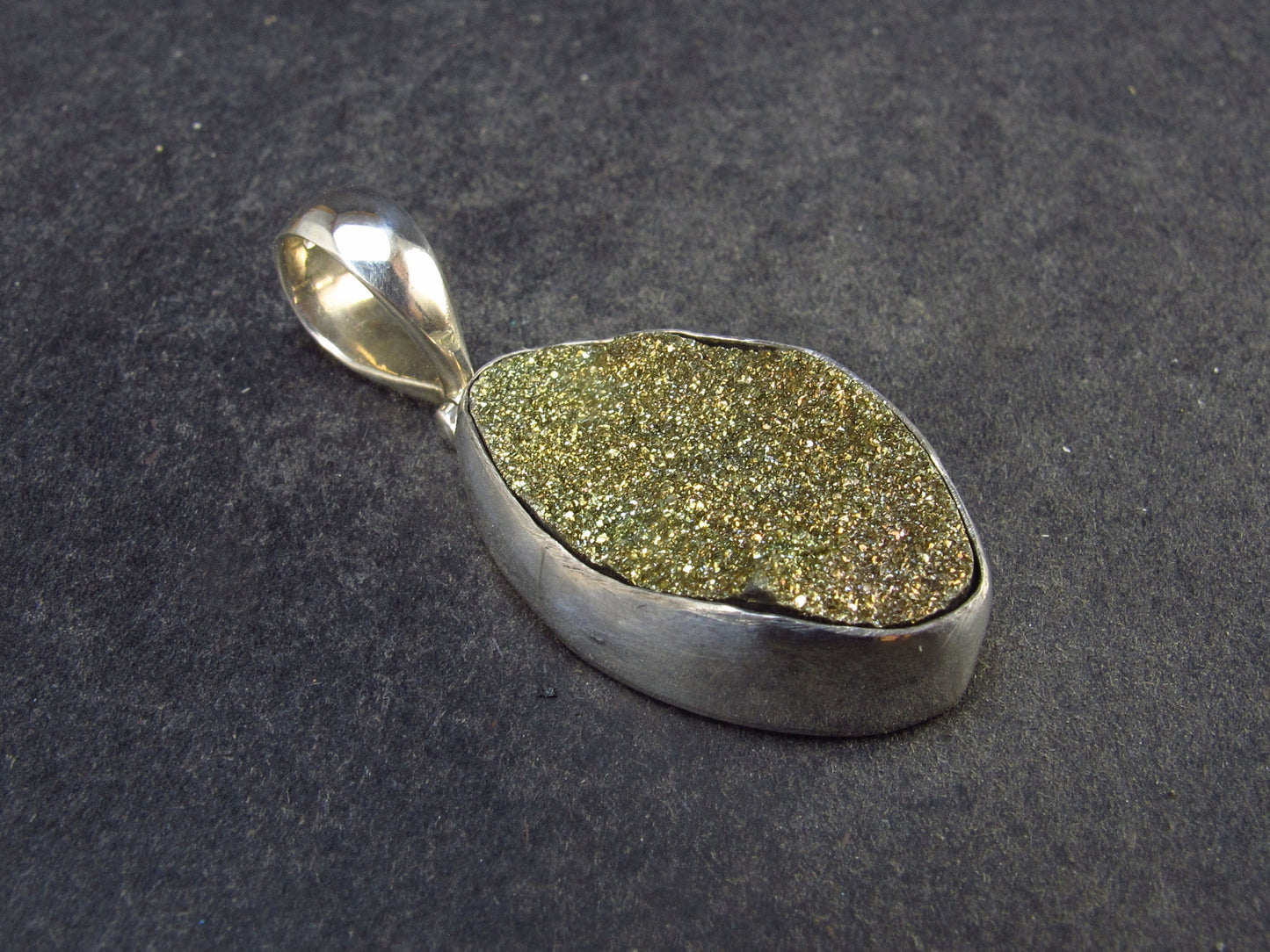 Perfect Pyrite Crystal Silver Pendant from Spain - 1.6" - 8.2 Grams