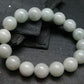 White Jade Jadeite Genuine Bracelet ~ 7 Inches ~ 14mm Round Beads