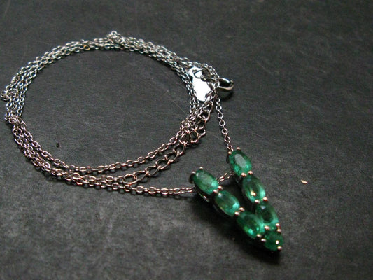 Emerald Silver Pendant W/Chain From Colombia - 2.54 Grams Total
