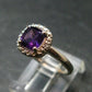 Siberian Amethyst!! Natural Faceted Rich Purple Amethyst 925 Silver Ring with CZ - 2.21 Grams - Size 6
