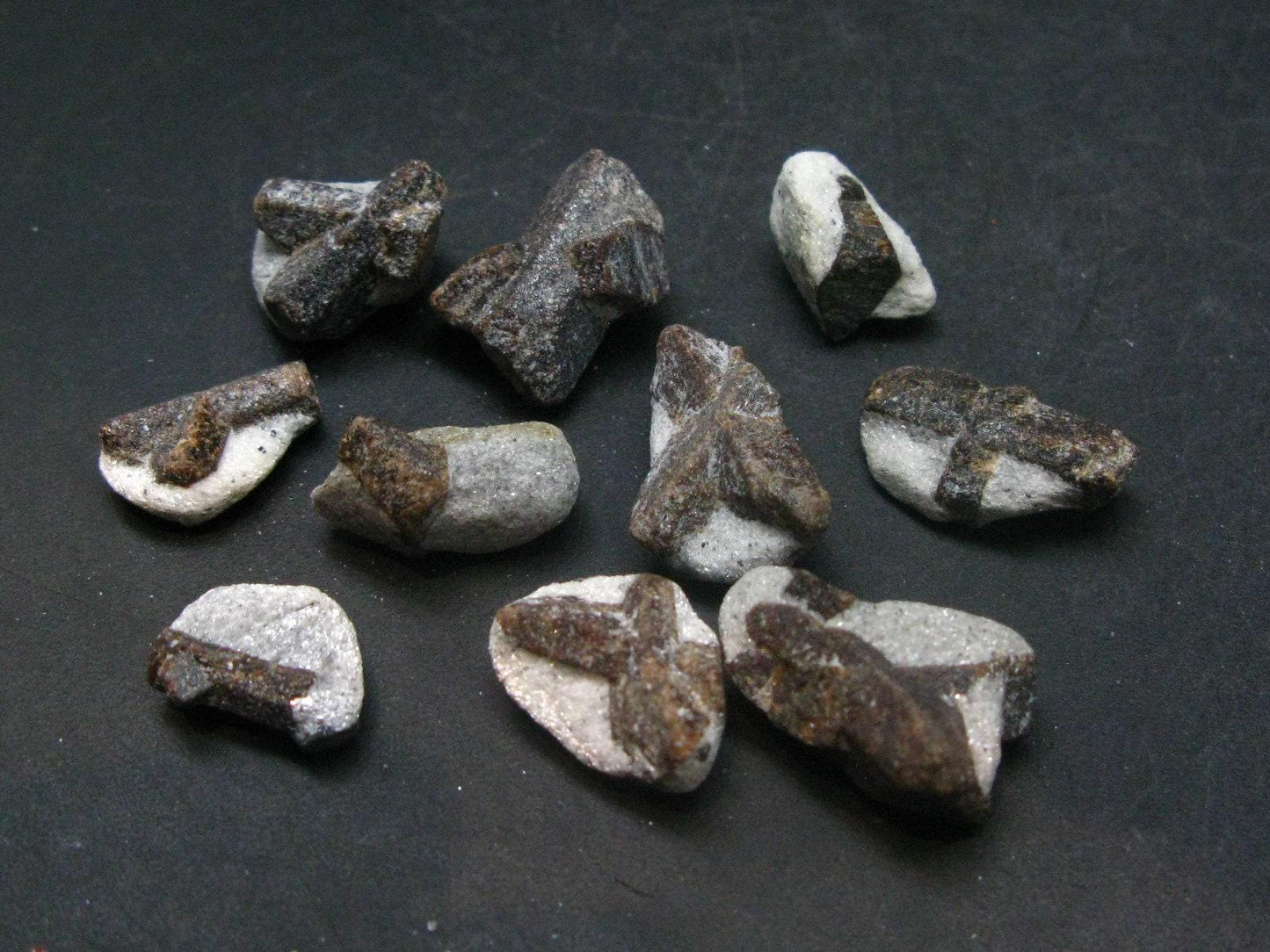 Lot of 10 Perfect Staurolite Crystals from Russia - 30 Grams
