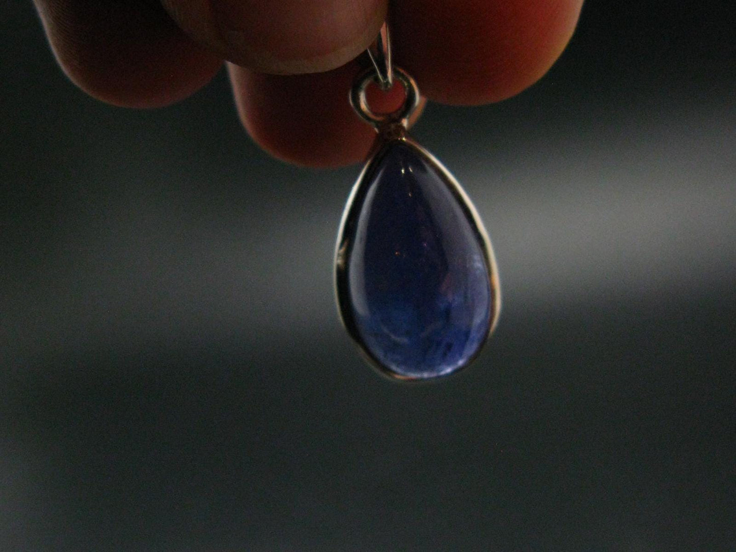 Fantastic Natural Intense Color Tanzanite Sterling Silver Pendant from Tanzania -1.2" - 3.64 Grams