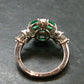 Emerald Faceted Silver Ring from Colombia - 4.51 Grams Total - Size 7.25