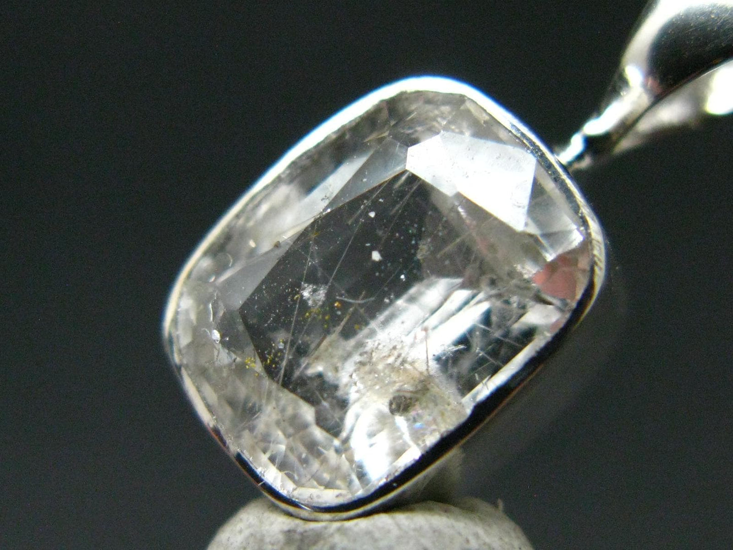 Gem Phenakite Phenacite 2.29 Carats Facetted Pendant from Russia - 1.43 Grams - 0.7"