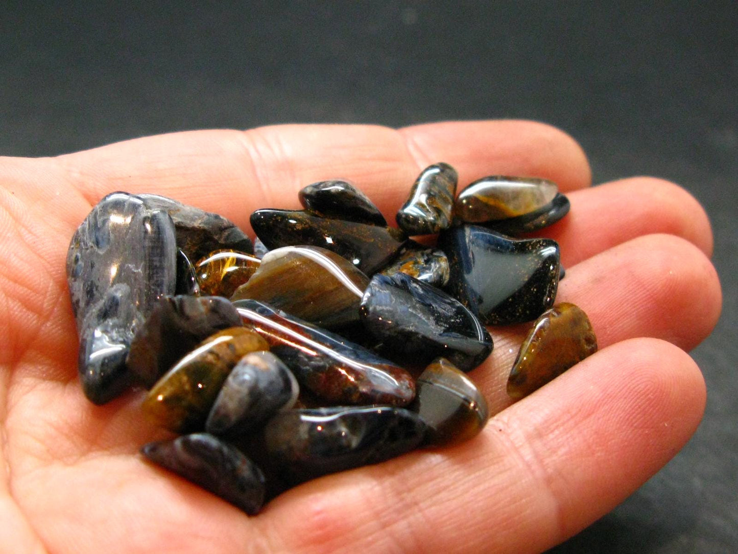 Lot of 25 Pietersite Tumbled Stones From Namibia - 18.21 Grams