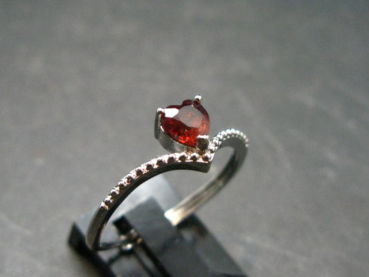 Spessartine Garnet Ring From Tanzania - Size Adjustable - 1.18 Grams