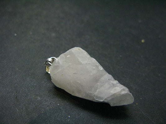 Dumortierite In Terminated Quartz Crystal Silver Pendant From Brazil - 1.4" - 7.06 Grams