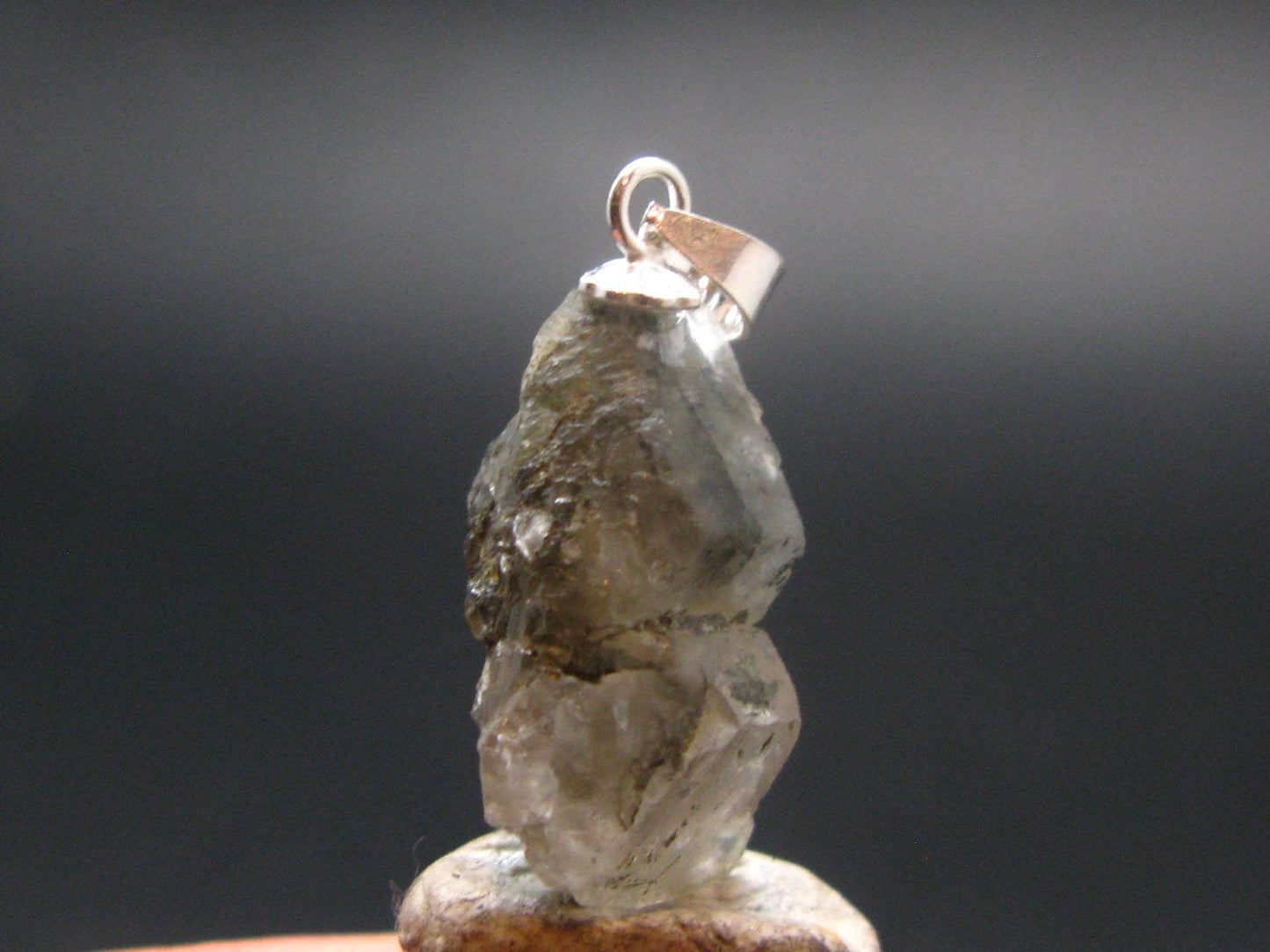 Phenakite Phenacite Silver Pendant from Brazil - 0.9 Inches - 1.95 Grams