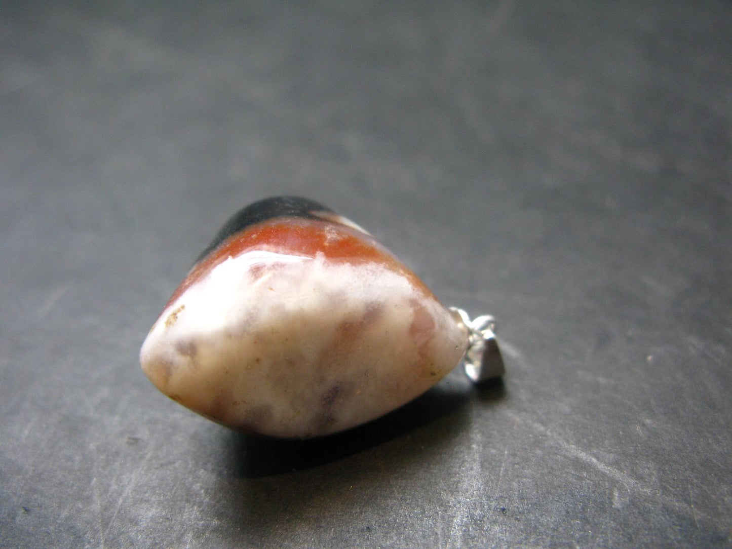 Agate Shiva Eye Silver Pendant from India - 1.1" - 7.70 Grams