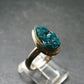 Emerald Green Dioptase Crystal Silver Ring from Congo - 4.53 Grams - Size 7