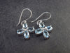 Faceted Natural Sky Blue Topaz Dangle 925 Silver Earrings from Brazil - 1.2" - 4.23 Grams