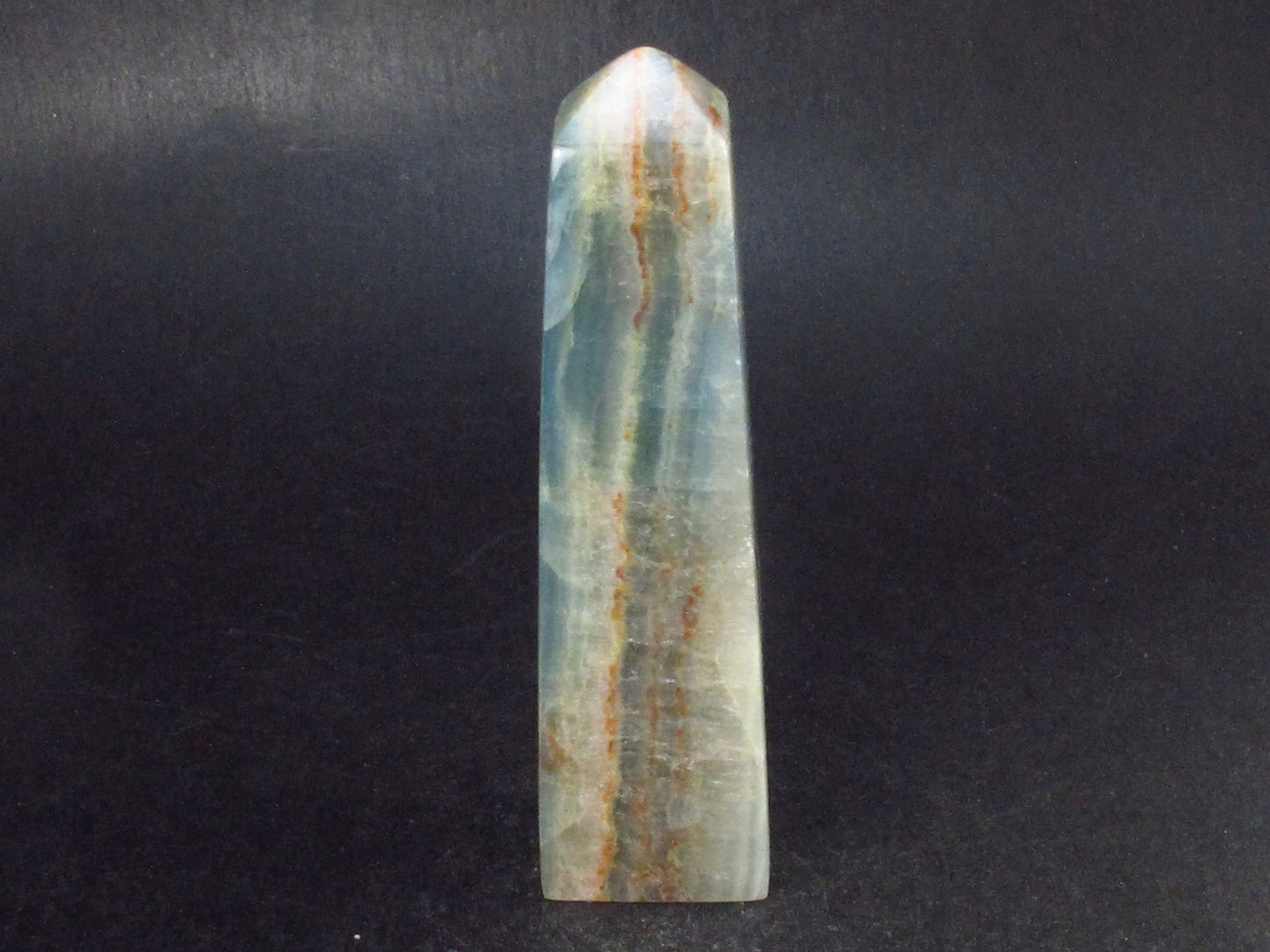 Nice Lemurian Aquatine Blue Calcite Obelisk Pyramid From Argentina - 3.4" - 84.3 Grams
