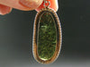 Large Gem Moldavite Tektite SS Pendant From Czech Republic - 6.3 Grams - 1.6"