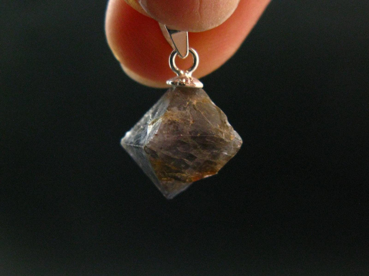 Blue Spinel Crystal Silver Pendant From Tanzania - 0.7" - 1.78 Grams