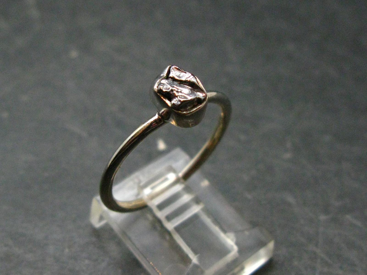 Meteorite Campo Del Cielo Sterling Silver Ring From Argentina - 2.09 Grams - Size 8