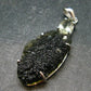 Raw Moldavite Tektite And Polished Libyan Tektite Silver Pendant - 2.2" - 9.10 Grams