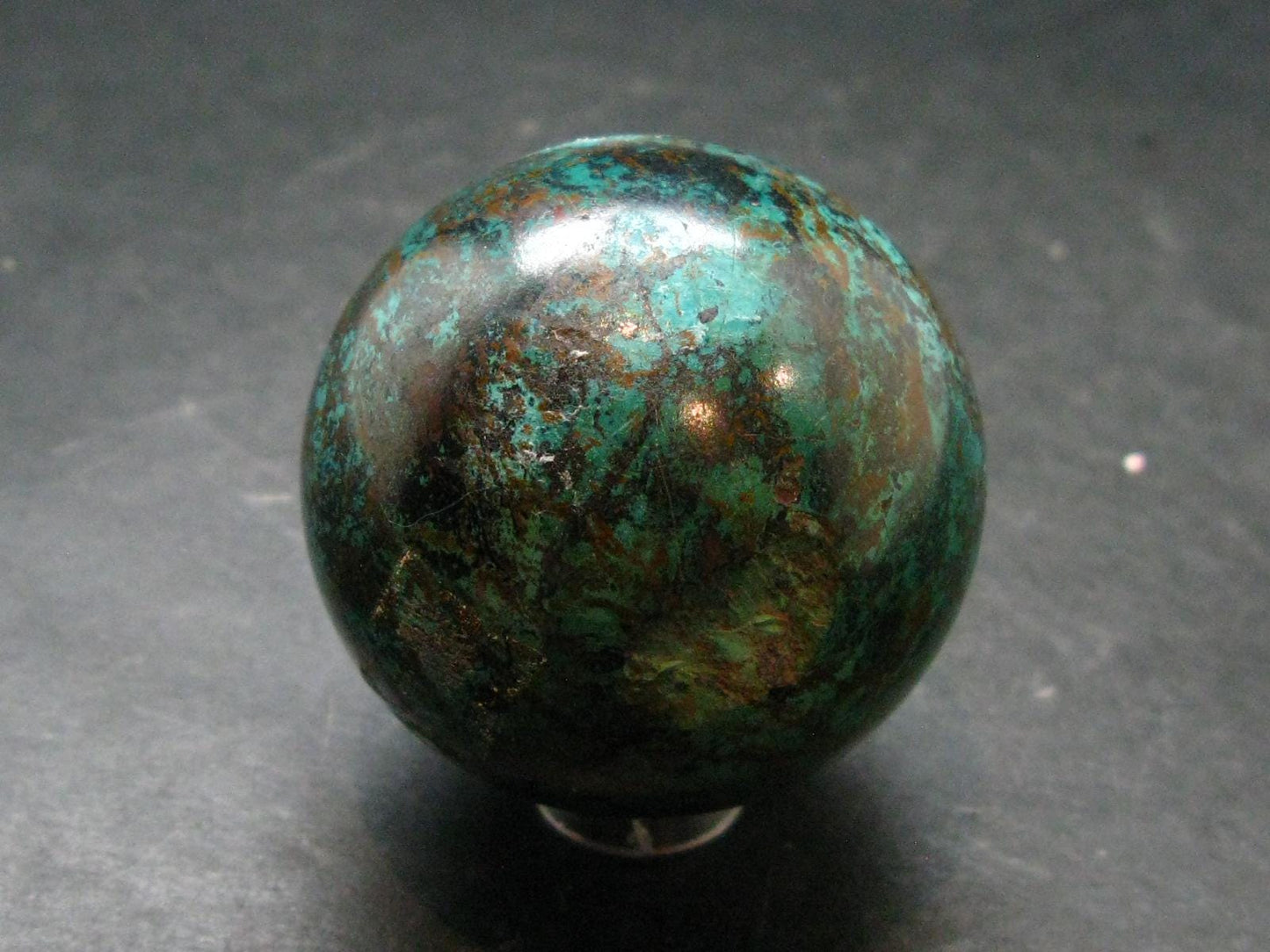 Quantum Quattro Sphere - Malachite Shattuckite Chrysocola Dioptase - 1.8" - 155.76 Grams