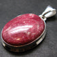 Thulite Silver Plated Pendant From Norway - 1.4" - 6.71 Grams