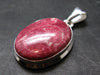 Thulite Silver Plated Pendant From Norway - 1.4" - 6.71 Grams