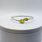 Chrysoberyl Raw Stone Bangle Bracelet Green Yellow Gemstone Open Cuff Silver Minimalist Jewelry Gift