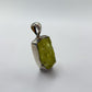 Chrysoberyl Raw Stone Pendant Green Yellow Gemstone Silver Necklace Pendant Natural Crystal Jewelry Gift