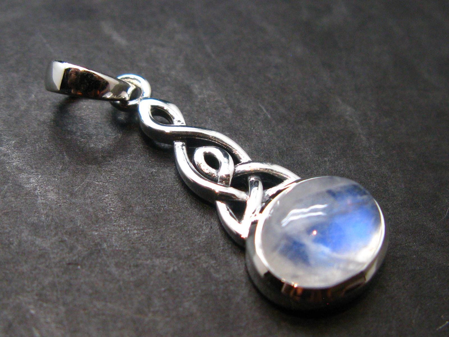 Natural Glow From Inside Moonstone 925 Silver Pendant - 1.2" - 2.33 Grams