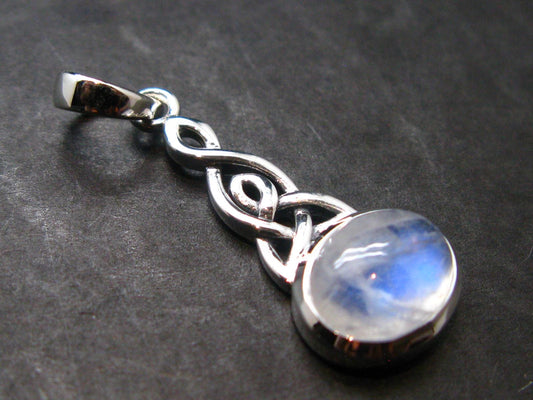 Natural Glow From Inside Moonstone 925 Silver Pendant - 1.2" - 2.33 Grams