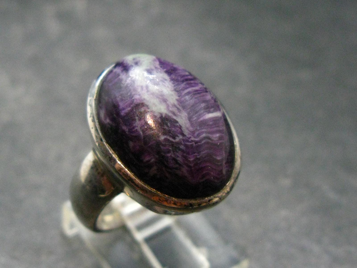 Very Rare Kammererite Chrome Clinochlore Silver Ring from Turkey - Size 7.5