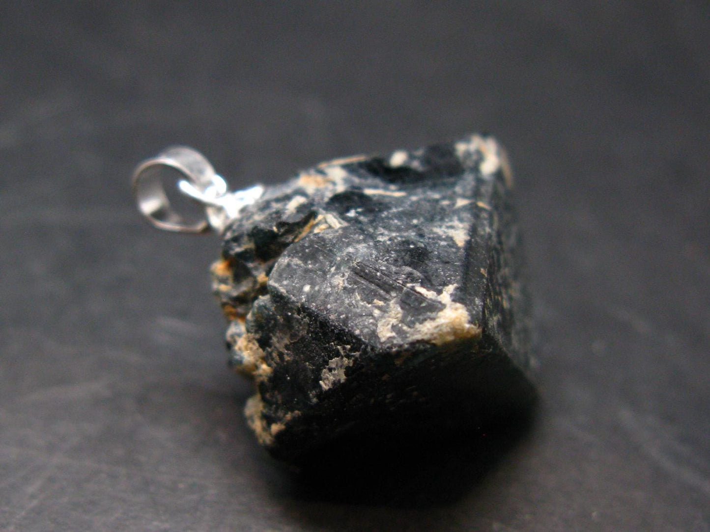 Blue Spinel Crystal Silver Pendant From Tanzania - 1.0" - 8.96 Grams