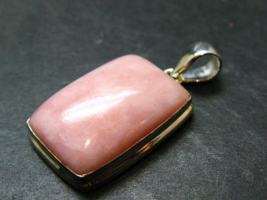 Pink Opal Sterling Silver Pendant From Peru - 1.5"