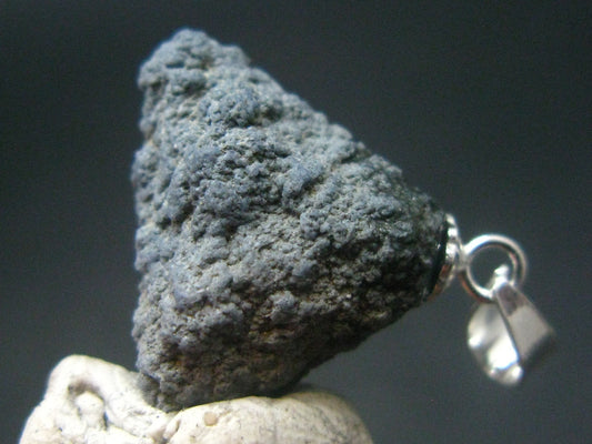 Benitoite Crystal Silver Pendant From California - 0.8" - 2.12 Grams