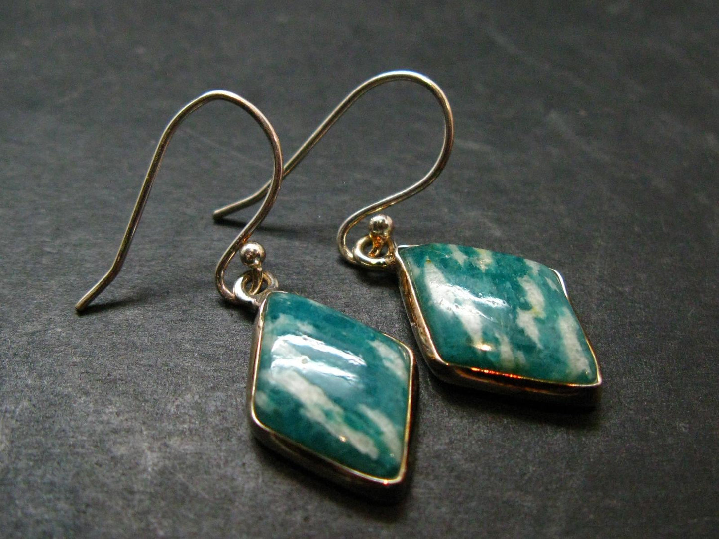 Amazonite Silver Earrings from Russia - 3.39 Grams