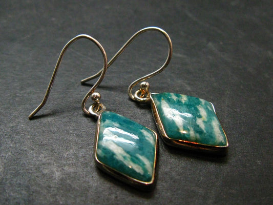 Amazonite Silver Earrings from Russia - 3.39 Grams