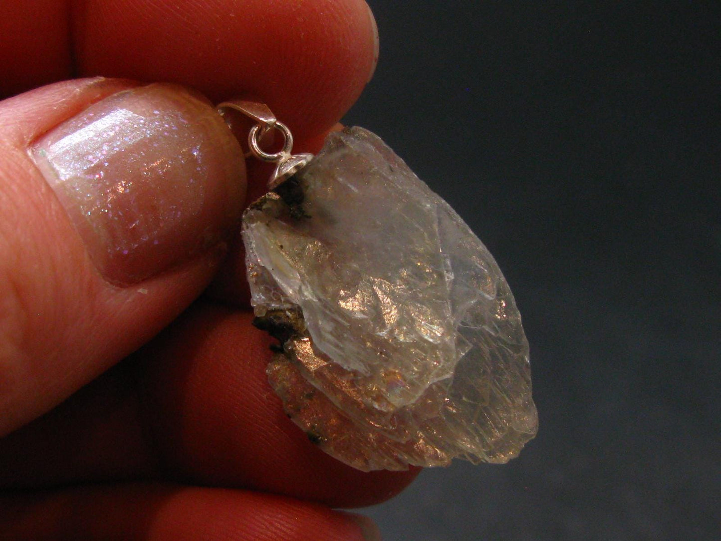 Barite Silver Pendant From Morocco - 1.2" - 3.16 Grams