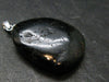 Very Rare Sterling Silver Nuumite Nuummite Pendant From Greenland - 1.5" - 10.10 Grams