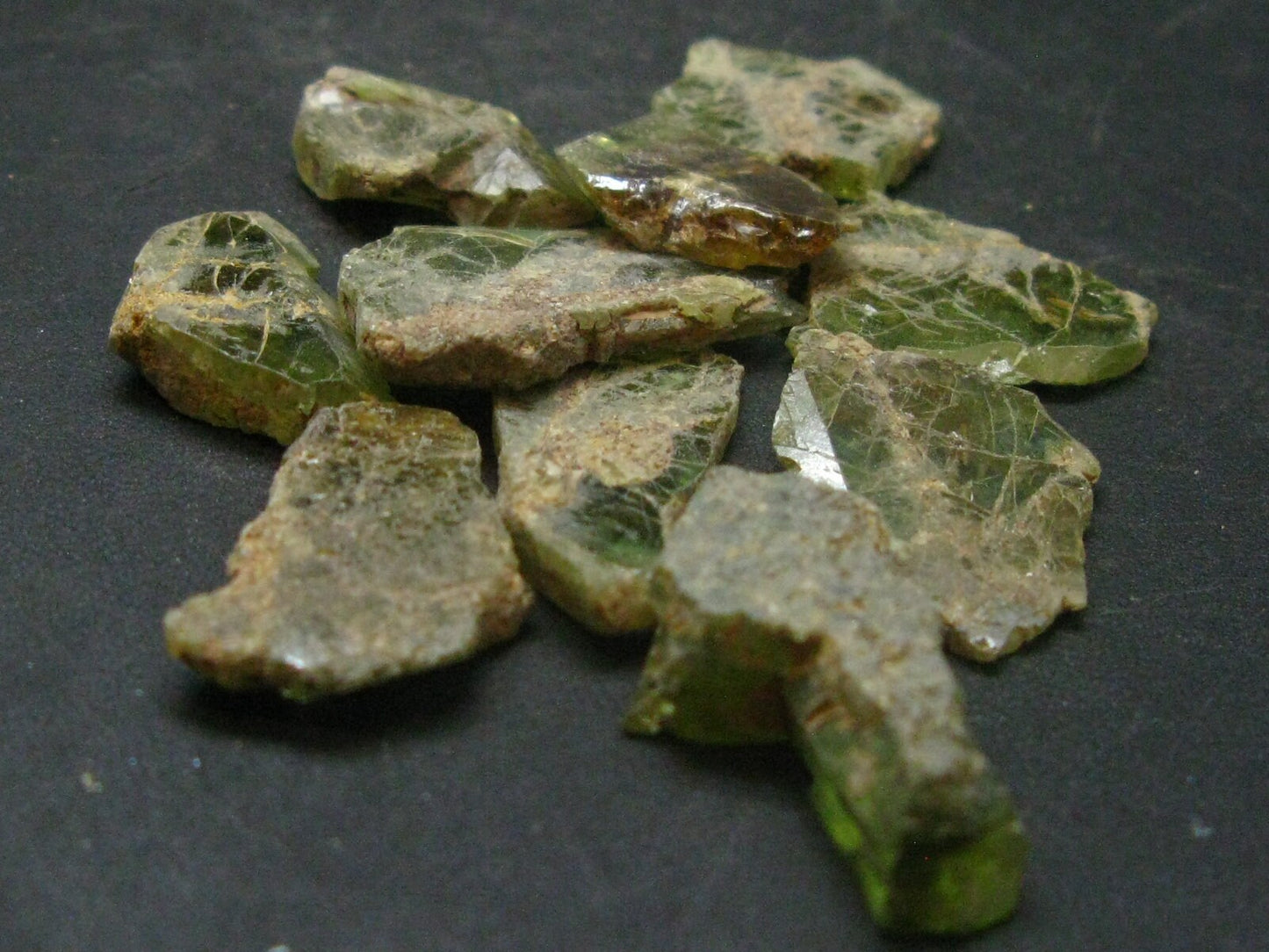 Lot of 10 Titanite Sphene Crystals From Brazil - 14.67 Grams