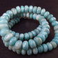 Larimar Necklace Rondelle Beads From Dominican Republic - 19.5" - 30 Grams