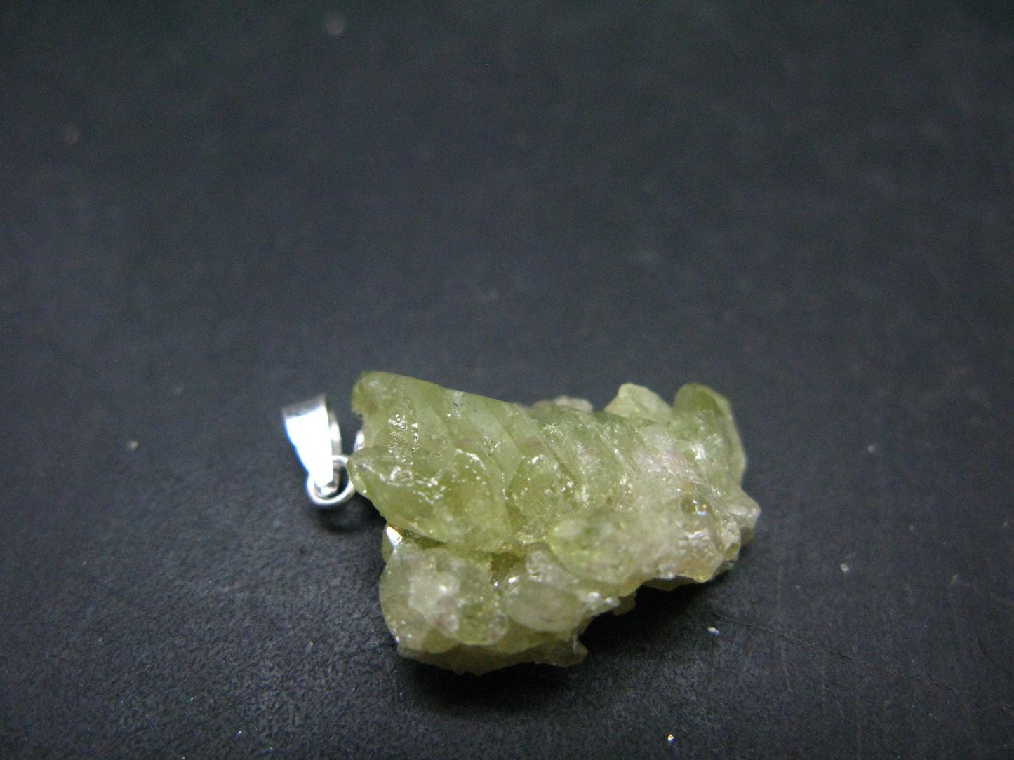 Vesuvianite Idocrase Crystal Silver Pendant From Canada - 2.6" - 4.01 Grams