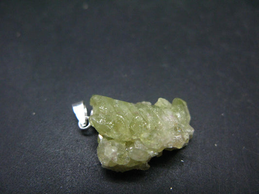 Vesuvianite Idocrase Crystal Silver Pendant From Canada - 2.6" - 4.01 Grams
