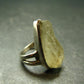 Natural Gem Raw Libyan Desert Glass Tektite Sterling Silver Ring from Libya - Size 6 - 7.65 Grams