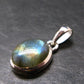 Labradorite Pendant In 925 Sterling Silver From Madagascar - 0.9'' - 2.91 Grams