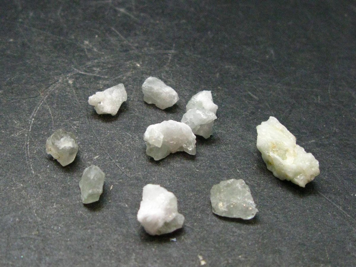 Lot of 10 Green Herderite Crystals From Pakistan - 3.23 Grams