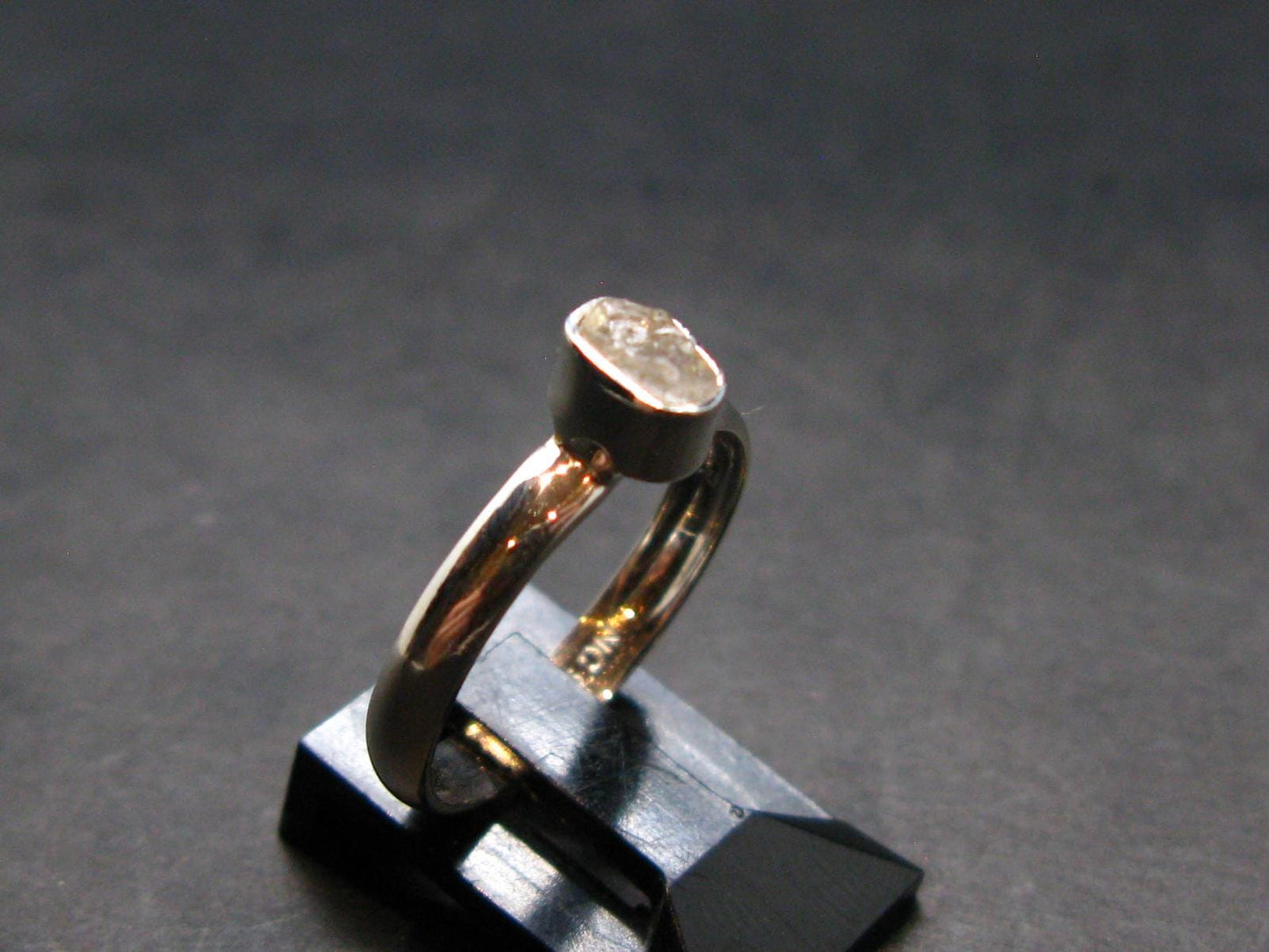 Gray Herderite Silver Ring from Africa - Size 7 - 1.71 Grams