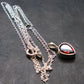 Red Garnet Almandine Gem Silver Pendant with Chain From India - 18" - 1.75 Grams