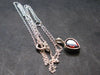 Red Garnet Almandine Gem Silver Pendant with Chain From India - 18" - 1.75 Grams