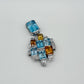 Modern Geometric Pendant with Swiss Blue Topaz & Citrine – Sterling Silver - 25.89 Grams