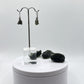 Raw Moldavite Sterling Silver Drop Earrings - Weight 2.37 Grams