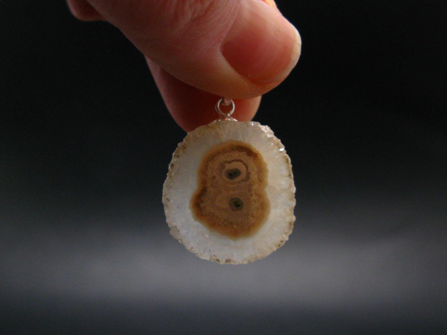 Anandalite Quartz Crystal Silver Pendant From India - 1.1" - 3.88 Grams