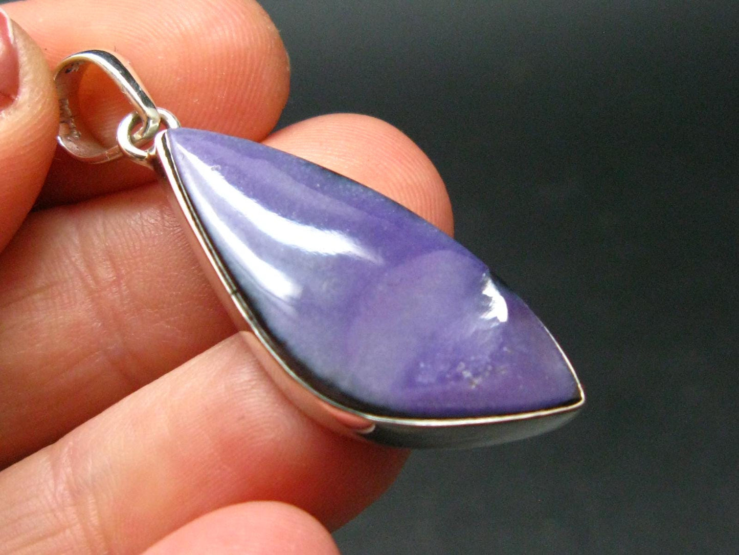 Sugilite Silver Pendant From South Africa - 1.6"